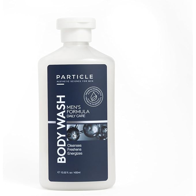 Particle Mens Body Wash - Hydrating Shower Gel that Cleanses, Refreshes, Deodorizes & Moisturizing (13.52 Oz) - Refreshing Body Wash for Men - Long Lasting Body Wash for All Skin Types & All Ages